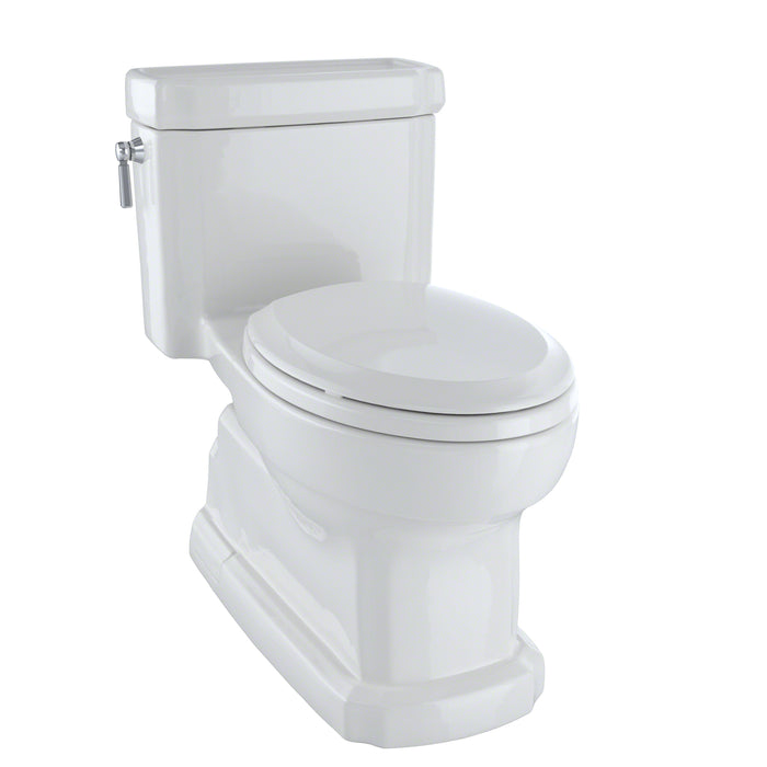TOTO Eco Guinevere Elongated 1.28 GPF Universal Height Skirted Toilet with CeFiONtect and SoftClose Seat, Colonial White - MS974224CEFG#11