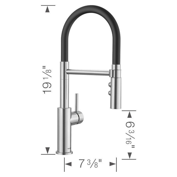 Blanco 402448 Catris Flexo Semi-Pro Pull-Down Dual-Spray Kitchen Faucet - PVD Steel