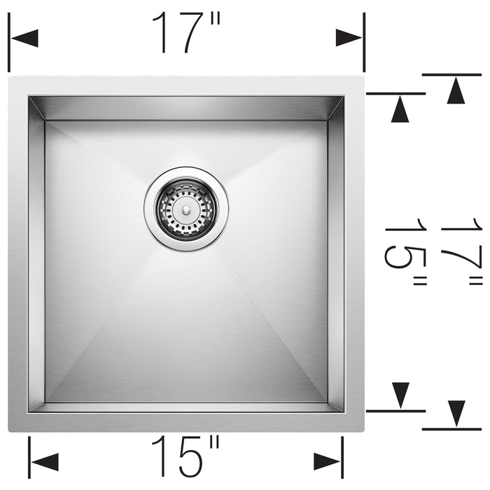 Blanco 515637 Precision R0 17" Undermount Stainless Steel Bar Sink