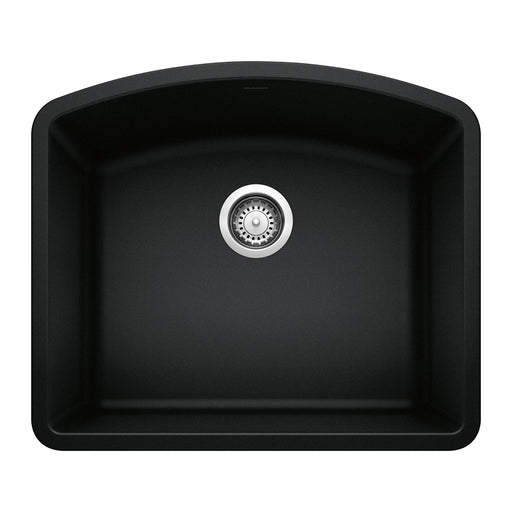Blanco 442906 Diamond SILGRANIT 24" Single Bowl Undermount Kitchen Sink - Coal Black