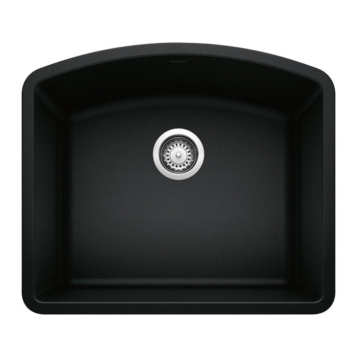 Blanco 442906 Diamond SILGRANIT 24" Single Bowl Undermount Kitchen Sink - Coal Black