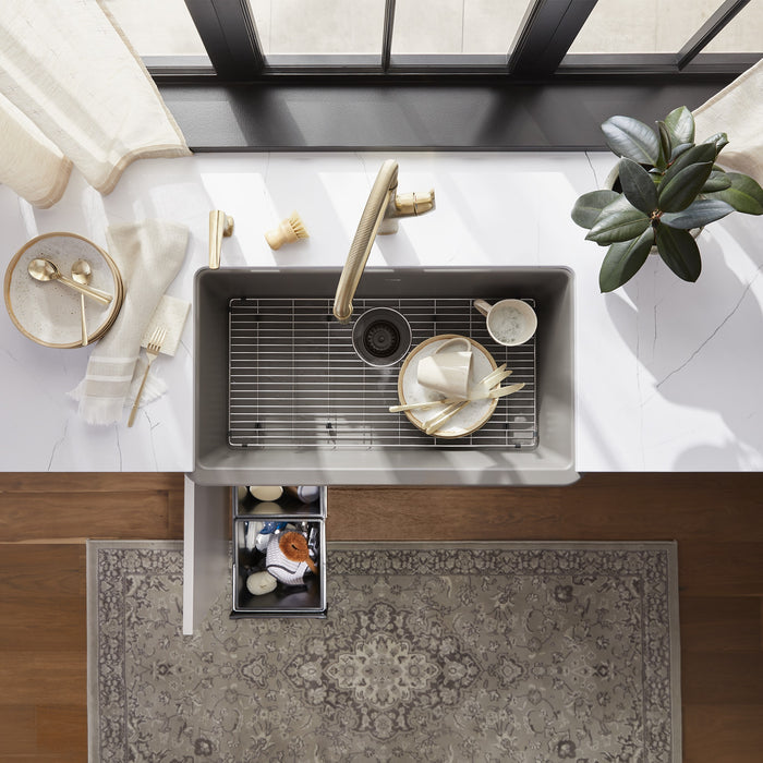Blanco 443114 Ikon SILGRANIT 33" Single Bowl Apron-Front Farmhouse Sink - Volcano Gray