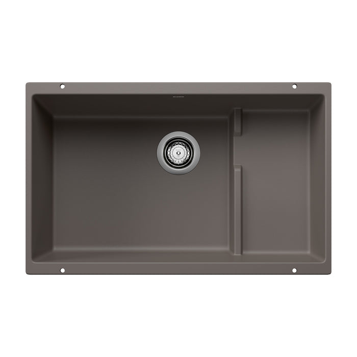 Blanco 527415 Precis Cascade SILGRANIT 29" Single Bowl Undermount Kitchen Sink with Colander - Volcano Gray