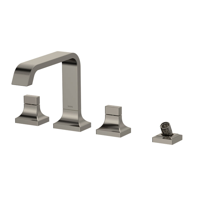 TOTO TBG08202U#PN GC Two-Handle Deck-Mount Roman Tub Filler Trim with Handshower, Polished Nickel