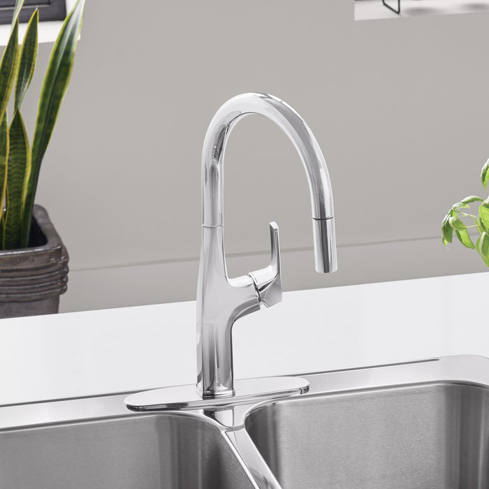 Blanco 442678 Rivana High-Arc Pull-Down Dual-Spray Kitchen Faucet - PVD Steel