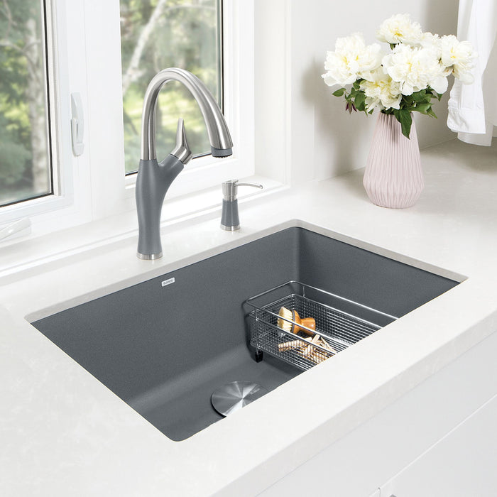 Blanco 442536 Precis SILGRANIT 30" Single Bowl Undermount Kitchen Sink - Metallic Gray