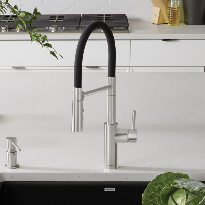 Blanco 402448 Catris Flexo Semi-Pro Pull-Down Dual-Spray Kitchen Faucet - PVD Steel