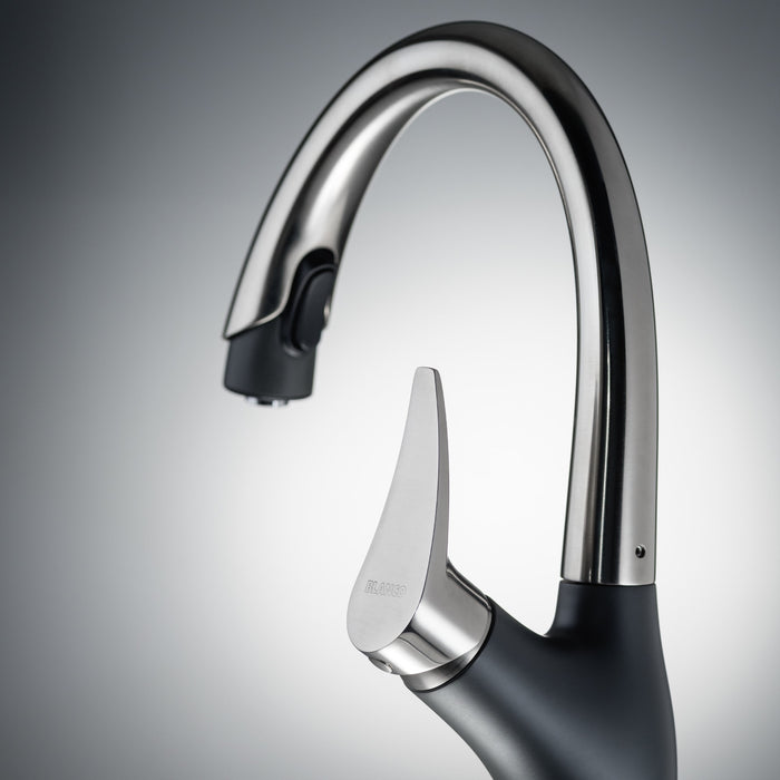 Blanco 442031 Artona Pull-Down Dual-Spray Kitchen Faucet - PVD Steel/Anthracite