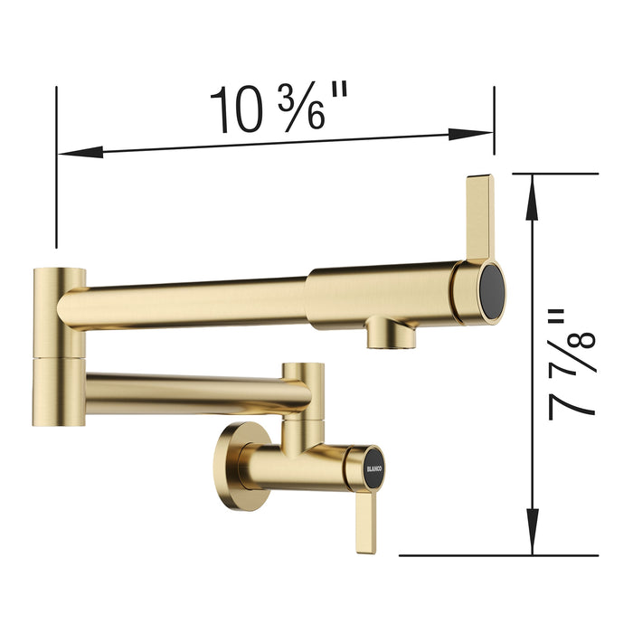 Blanco 527488 Culina II Wall-Mounted Pot Filler - Satin Gold