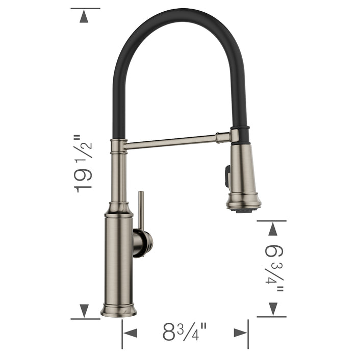 Blanco 443246 Empressa Semi-Pro Pull-Down Dual-Spray Kitchen Faucet - Satin Platinum