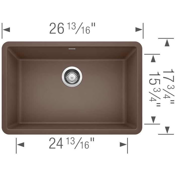 Blanco 522433 Precis SILGRANIT 27" Single Bowl Undermount Kitchen Sink - Cafe
