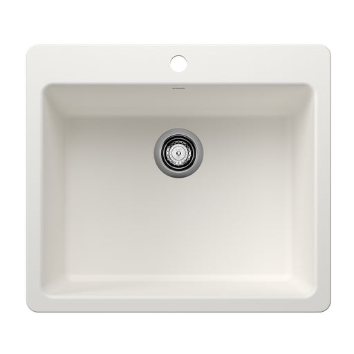 Blanco 443221 Liven SILGRANIT 25" Single Bowl Dual Mount Kitchen Sink - White