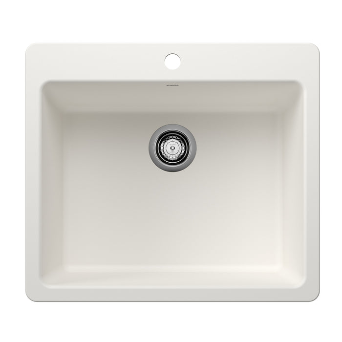 Blanco 443221 Liven SILGRANIT 25" Single Bowl Dual Mount Kitchen Sink - White