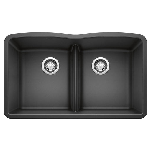 Blanco 442075 Diamond SILGRANIT 32" 50/50 Double Bowl Undermount Kitchen Sink with Low Divide - Anthracite
