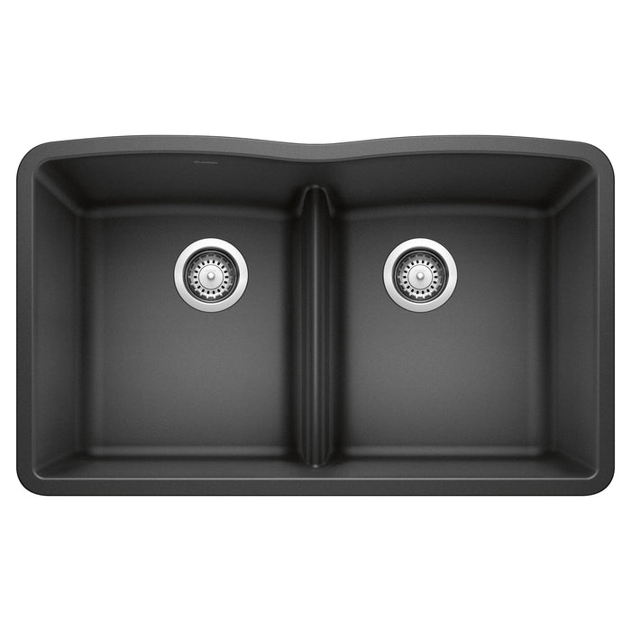 Blanco 442075 Diamond SILGRANIT 32" 50/50 Double Bowl Undermount Kitchen Sink with Low Divide - Anthracite