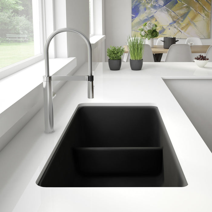 Blanco 442525 Precis SILGRANIT 33" 60/40 Reversible Double Bowl Undermount Kitchen Sink in Anthracite