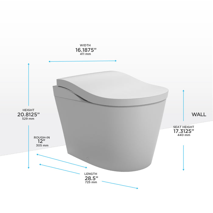 TOTO MS8732CUMFG#01B NEOREST LS Dual Flush Integrated Bidet Universal Height Toilet, Cotton White with Black Trim
