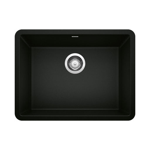 Blanco 442928 Precis SILGRANIT 24" Single Bowl Undermount Kitchen Sink - Coal Black