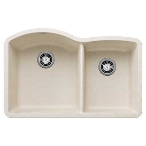 Blanco 443064 Diamond SILGRANIT 32" 60/40 Double Bowl Undermount Kitchen Sink - Soft White