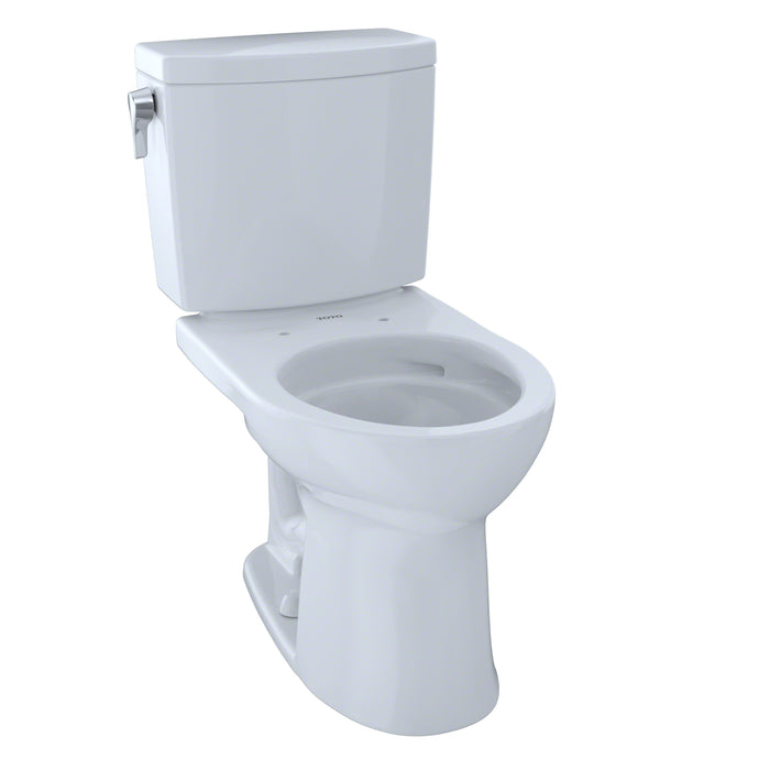 TOTO Drake II 1G Two-Piece Round 1.0 GPF Universal Height Toilet with CeFiONtect, Cotton White - CST453CUFG#01