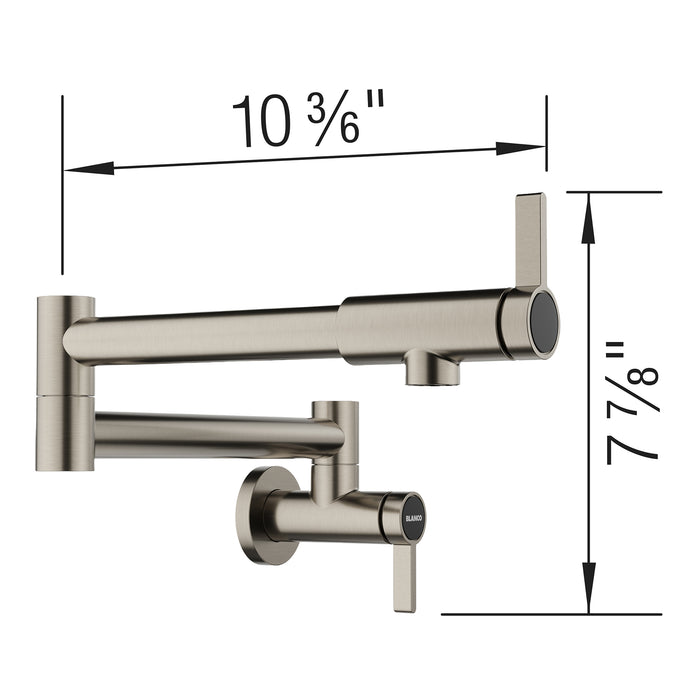 Blanco 443254 Culina II Wall-Mounted Pot Filler - Satin Platinum