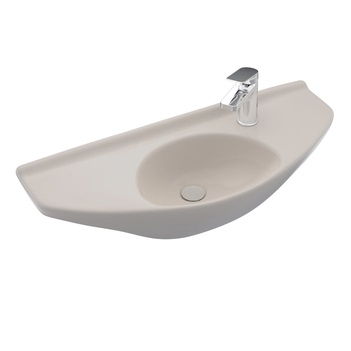 TOTO LT650G#12 Oval Wall-Mount Bathroom Sink with CeFiONtect, Sedona Beige