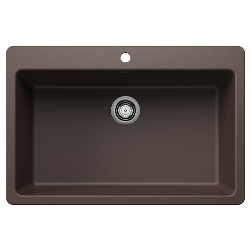 Blanco 443199 Liven SILGRANIT 33" Super Single Dual Mount Kitchen Sink - Cafe
