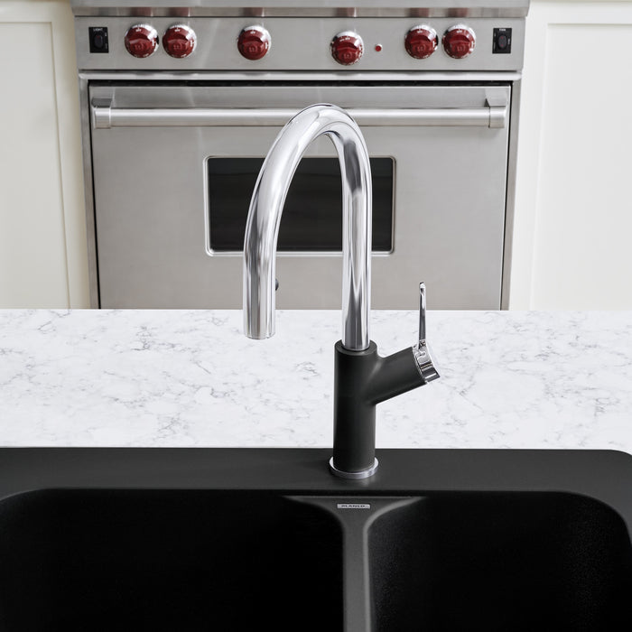 Blanco 526392 Urbena Pull-Down Dual-Spray Kitchen Faucet - Chrome/Anthracite