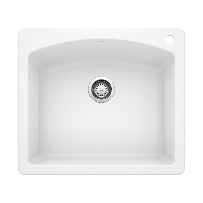 Blanco 440211 Diamond SILGRANIT 25" Single Bowl Dual Mount Kitchen Sink - White