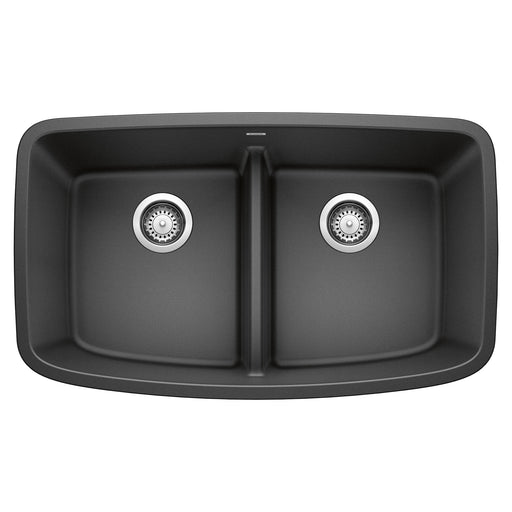 Blanco 442200 Valea SILGRANIT 32" 50/50 Double Bowl Undermount Kitchen Sink with Low Divide - Anthracite