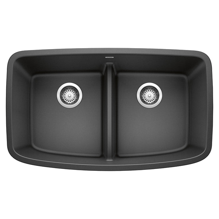 Blanco 442200 Valea SILGRANIT 32" 50/50 Double Bowl Undermount Kitchen Sink with Low Divide - Anthracite