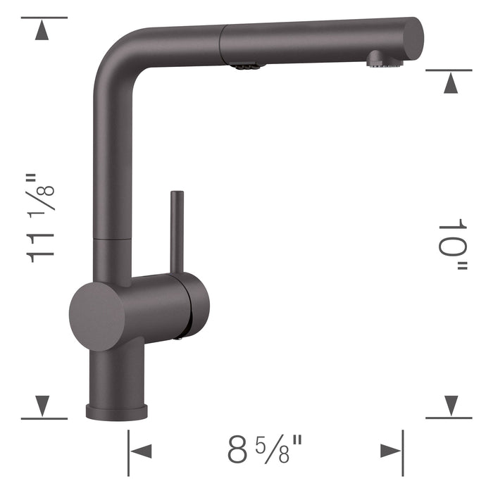 Blanco 526369 Linus Low Arc Pull-Out Dual-Spray Kitchen Faucet - Cinder