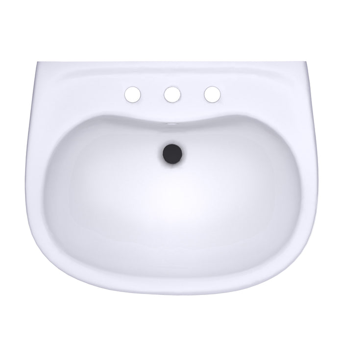 TOTO LHT242.8G#01 Prominence Oval Wall-Mount Bathroom Sink with Shroud for 8" Center Faucets, Cotton White