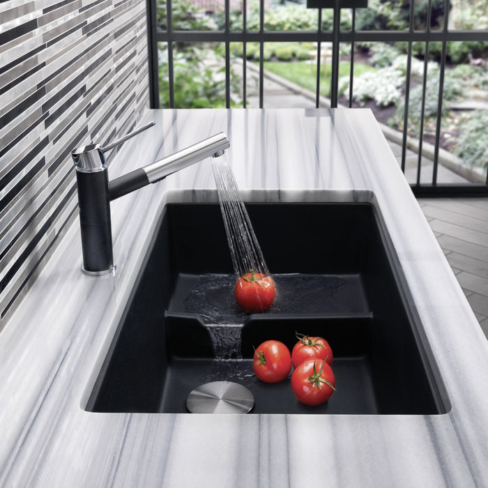 Blanco 519450 Precis Cascade SILGRANIT 29" Single Bowl Undermount Kitchen Sink in Anthracite