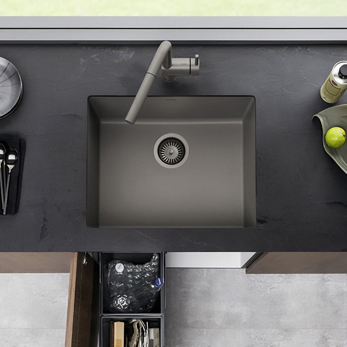 Blanco 527411 Precis SILGRANIT 24" Single Bowl Undermount Kitchen Sink - Volcano Gray