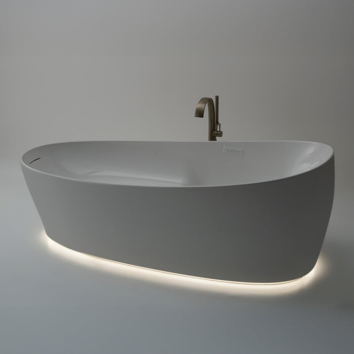 TOTO PJYD2200PWEU#GW Flotation Bathtub with ZERO DIMENSION and Hydrohands, Gloss White