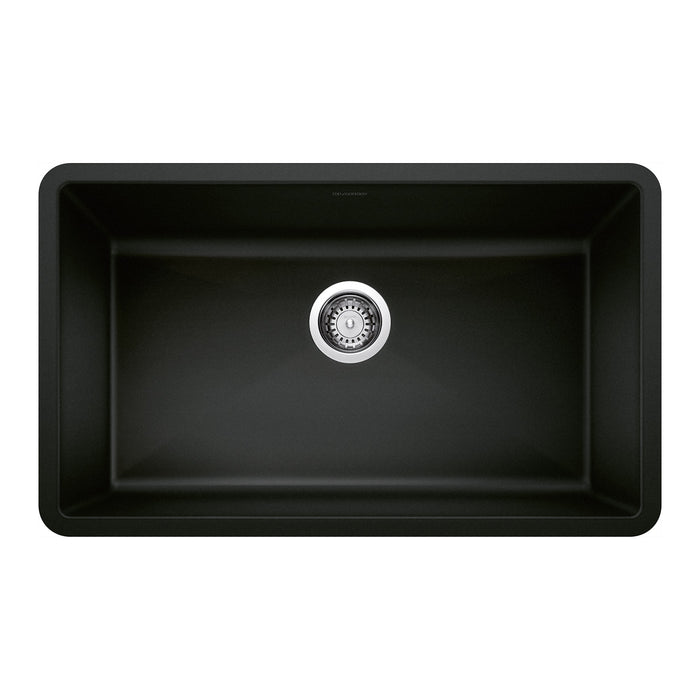 Blanco 442935 Precis SILGRANIT 32" Super Single Undermount Kitchen Sink - Coal Black