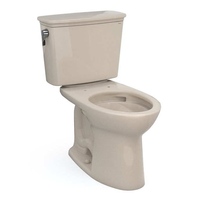 TOTO Drake Transitional Two-Piece Elongated 1.28 GPF Universal Height Tornado Flush Toilet with CeFiONtect, Bone - CST786CEFG#03