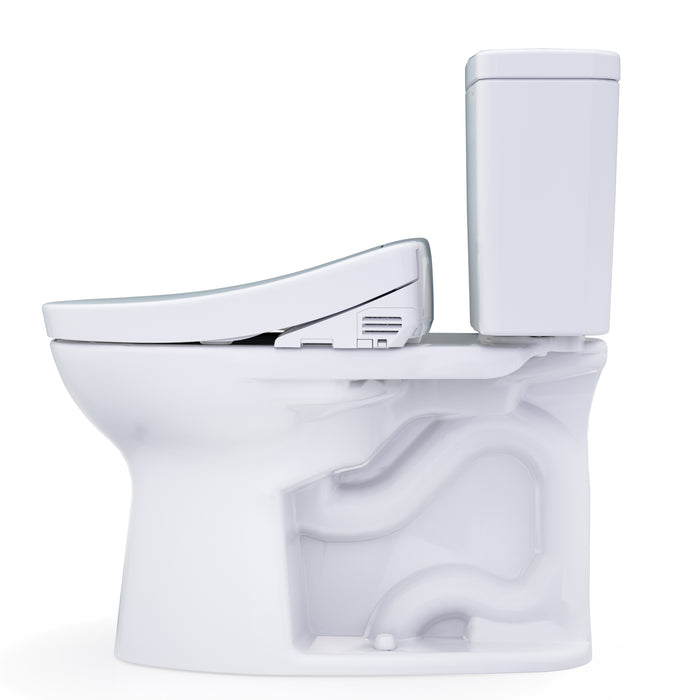 TOTO MW7763346CEFG.10#01 Drake Washlet+ Elongated Universal Height Toilet with S2 Bidet Seat, 10" Rough-In