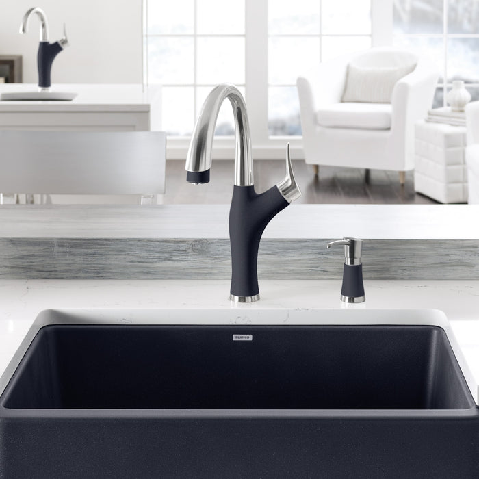 Blanco 442031 Artona Pull-Down Dual-Spray Kitchen Faucet - PVD Steel/Anthracite
