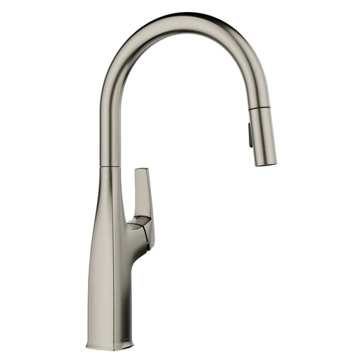Blanco 443249 Rivana High Arc Pull-Down Dual-Spray Kitchen Faucet - Satin Platinum