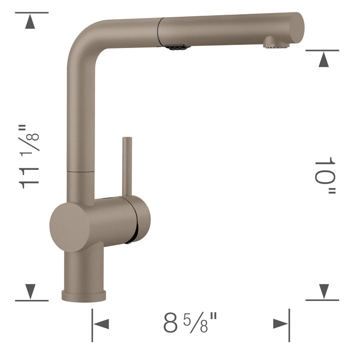 Blanco 526371 Linus Low Arc Pull-Out Dual-Spray Kitchen Faucet - Truffle