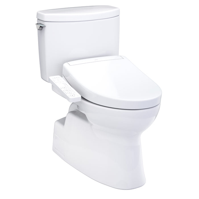 TOTO Washlet+ Vespin II 1G Two-Piece Elongated 1.0 GPF Toilet and Washlet+ S2 Bidet Seat, Cotton White - MW4743346CUFG#01