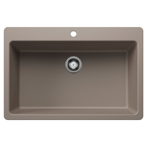 Blanco 443198 Liven SILGRANIT 33" Super Single Dual Mount Kitchen Sink - Truffle
