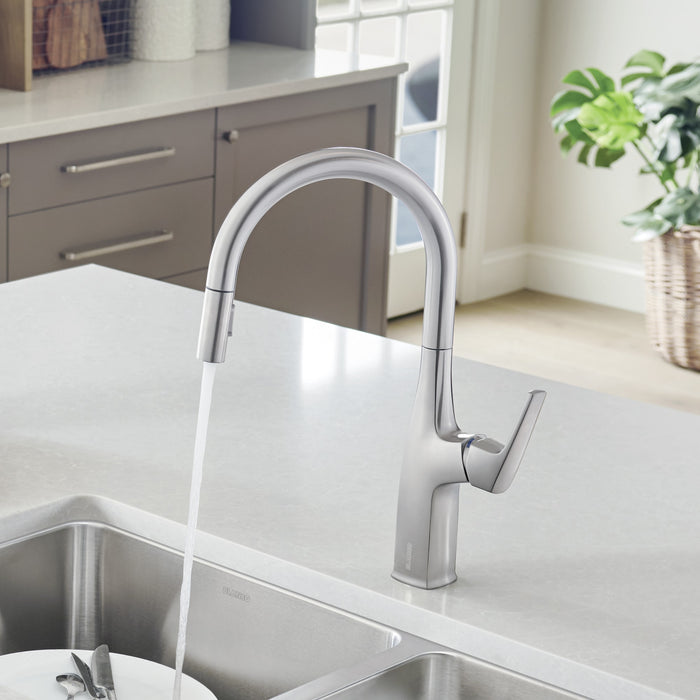 Blanco 442678 Rivana High-Arc Pull-Down Dual-Spray Kitchen Faucet - PVD Steel