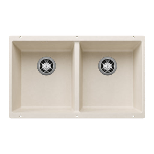 Blanco 527401 Precis SILGRANIT 29" 50/50 Double Bowl Undermount Kitchen Sink - Soft White