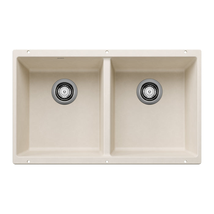 Blanco 527401 Precis SILGRANIT 29" 50/50 Double Bowl Undermount Kitchen Sink - Soft White