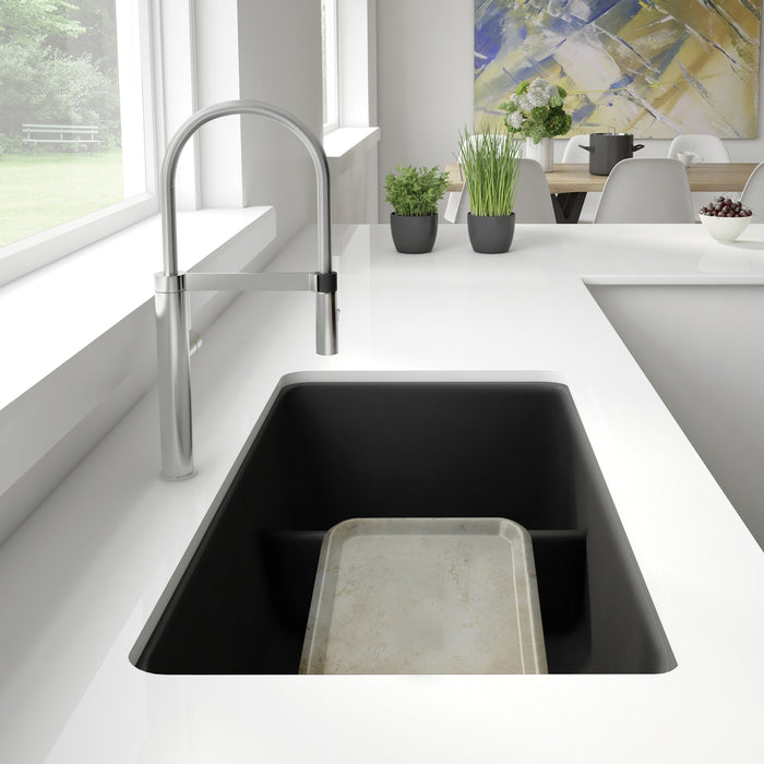 Blanco 442525 Precis SILGRANIT 33" 60/40 Reversible Double Bowl Undermount Kitchen Sink in Anthracite