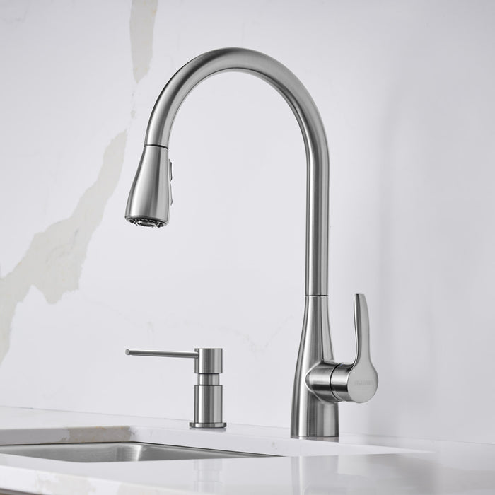 Blanco 442208 Atura Pull-Down Dual-Spray Kitchen Faucet - PVD Steel