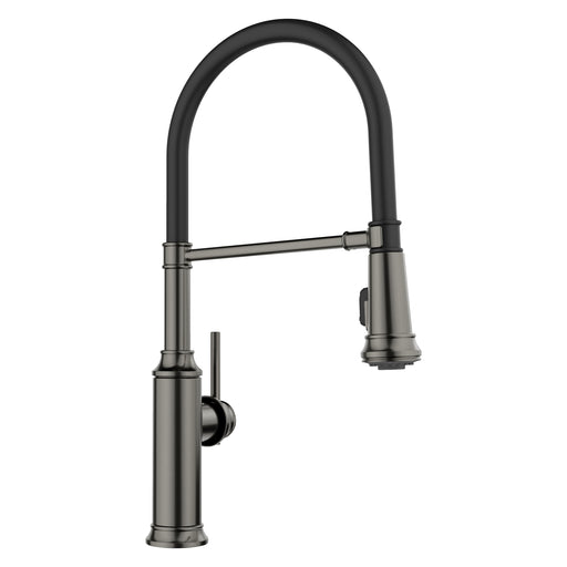 Blanco 443264 Empressa Semi-Pro Pull-Down Dual-Spray Kitchen Faucet - Satin Dark Steel